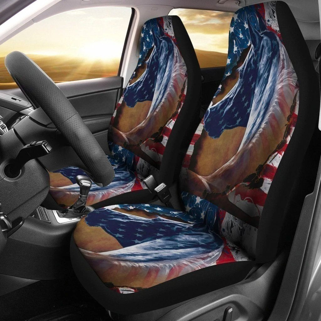 American Flag Horse Car Seat Covers Gift Who Loves Horse NH1911-Gear Wanta