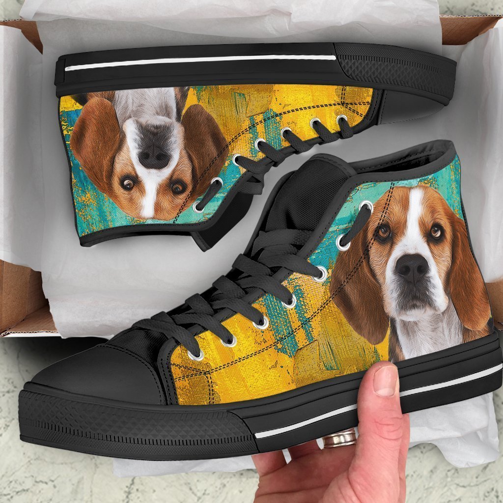 American Foxhound Dog Sneakers Colorful High Top Shoes-Gear Wanta