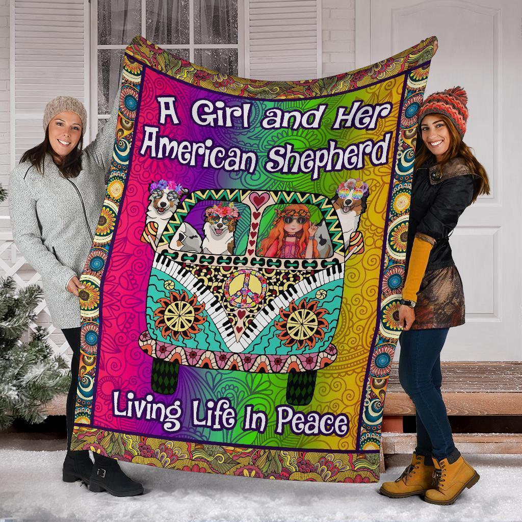 American Shepherd Hippie Van Fleece Blanket-Gear Wanta