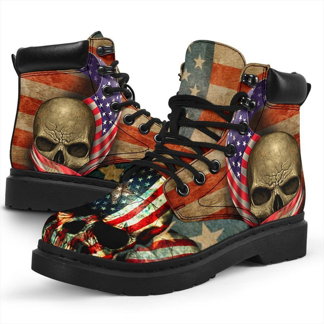 American Skull Boots American Flag Shoes Amazing Gift-Gear Wanta