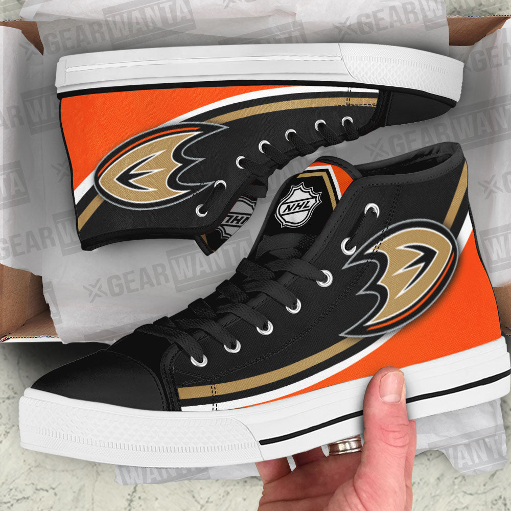Anaheim Ducks High Top Shoes Custom Sneakers-Gear Wanta