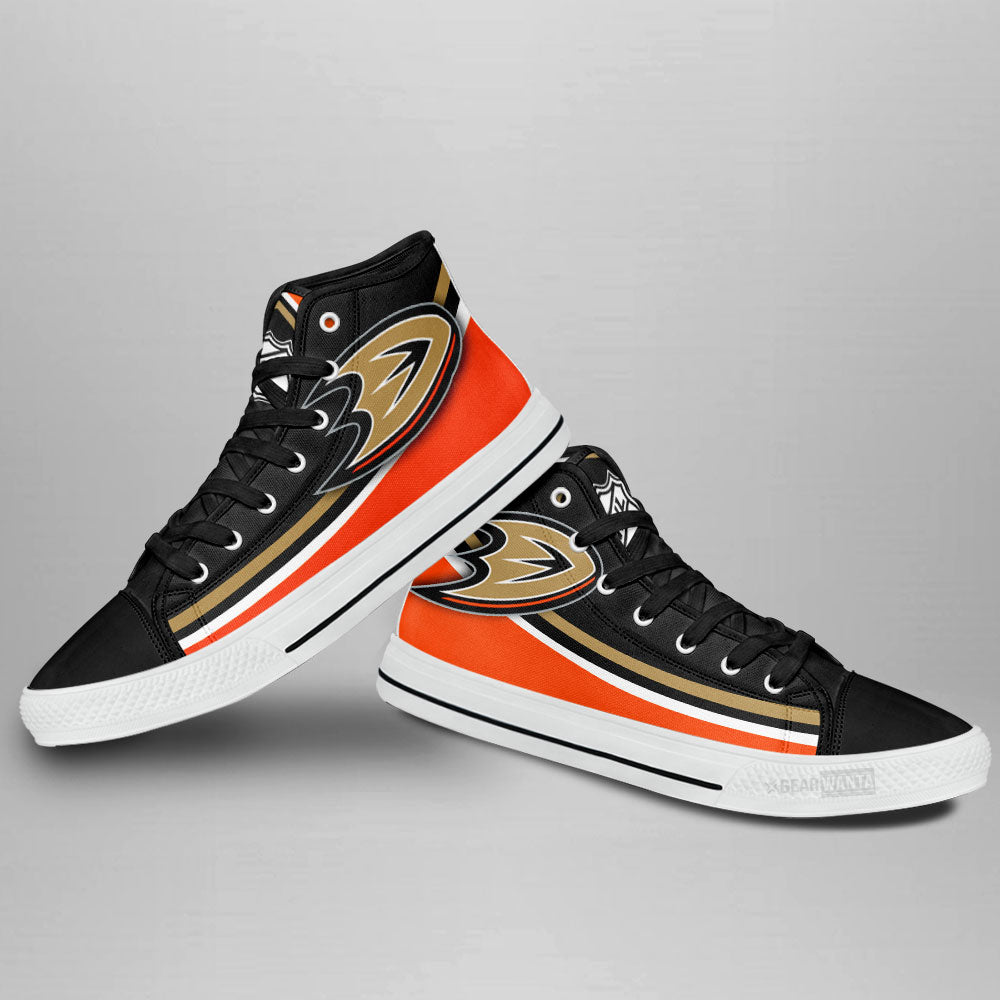 Anaheim Ducks High Top Shoes Custom Sneakers-Gear Wanta