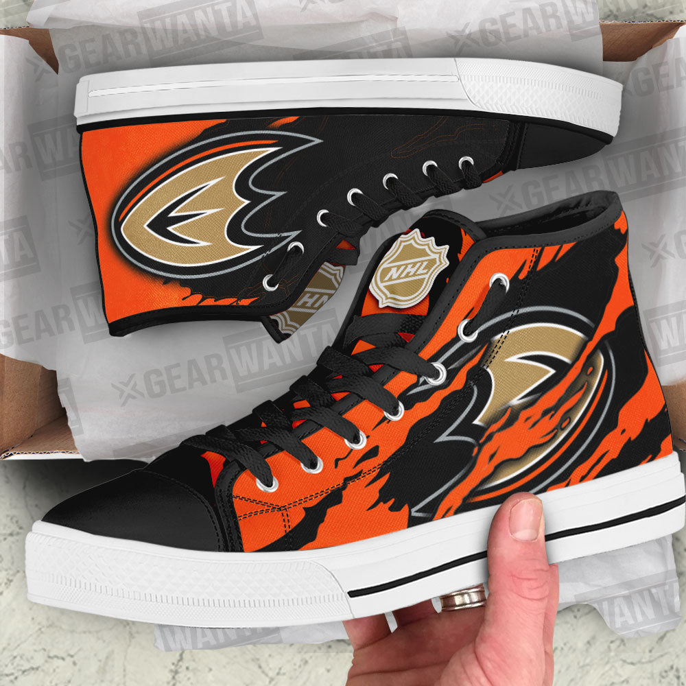 Anaheim Ducks High Top Shoes Custom For Fans-Gear Wanta