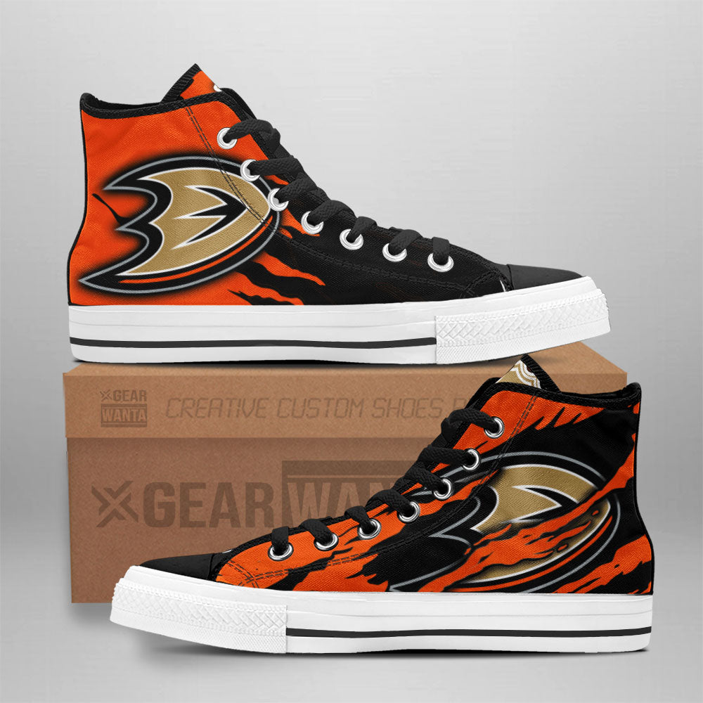 Anaheim Ducks High Top Shoes Custom For Fans-Gear Wanta