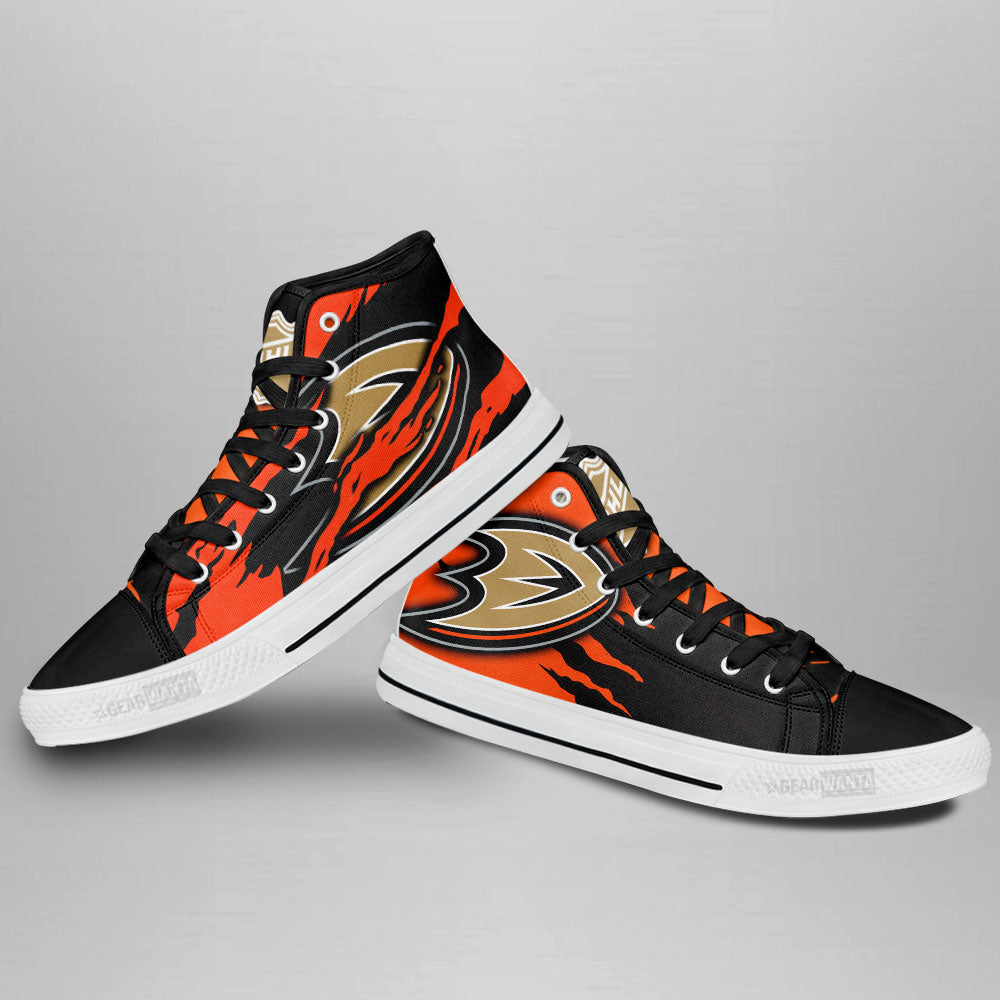 Anaheim Ducks High Top Shoes Custom For Fans-Gear Wanta