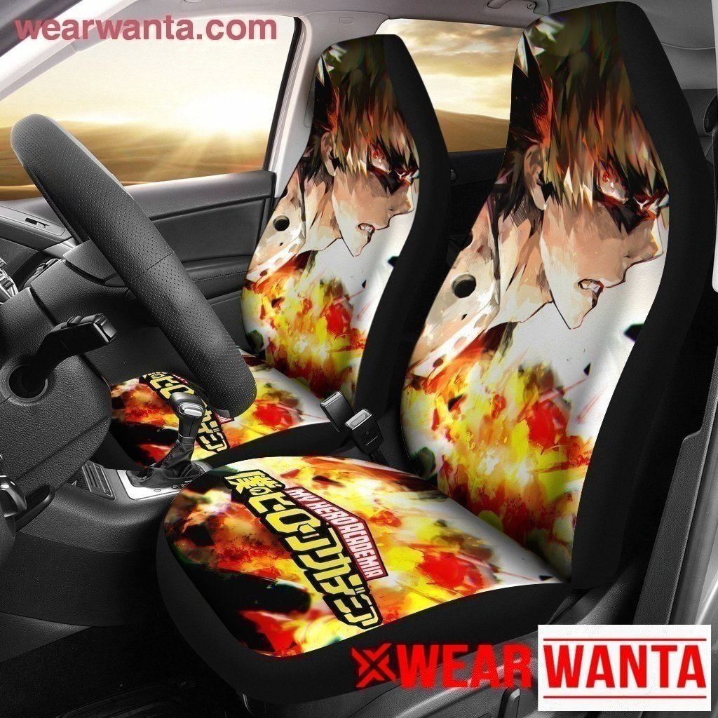 Anger Katsuki Bakugo With Red Eyes Fire My Hero Academia Car Seat Covers MN04-Gear Wanta