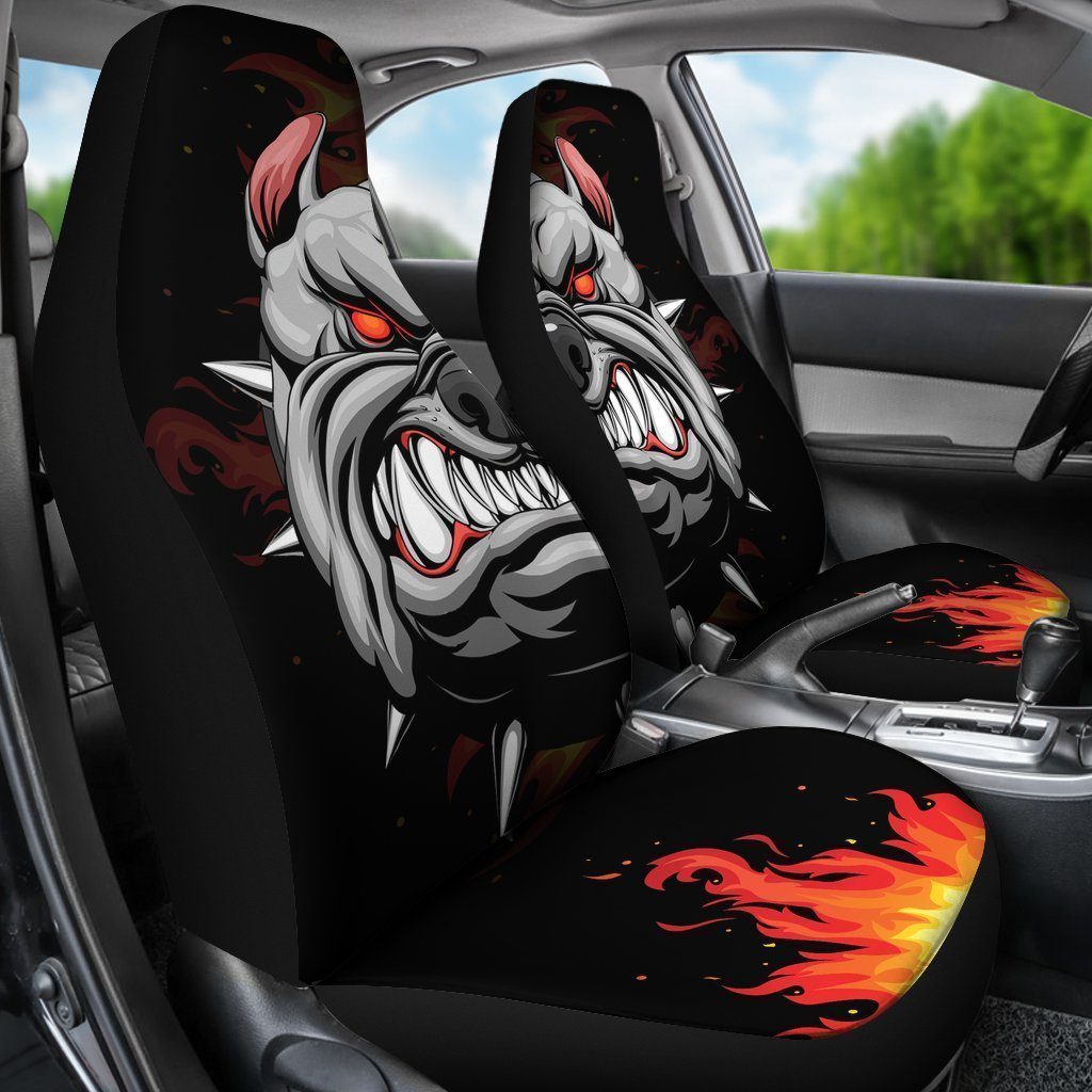 Angry Face Bulldog Car Seat Covers-Gear Wanta
