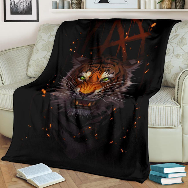 Angry Face Tiger Fleece Blanket Amazing Tiger Lover Gift-Gear Wanta