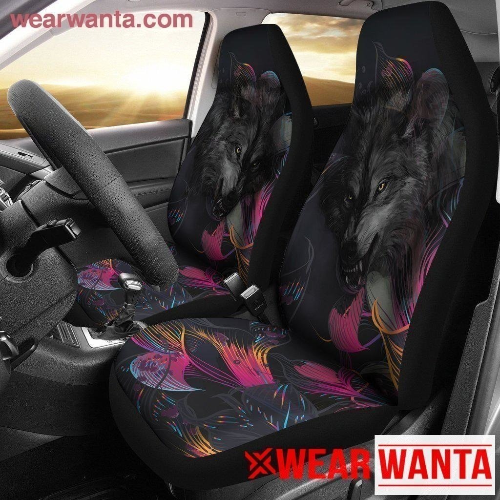 Angry Wolf Car Seat Covers Custom Car Decoration Accessories-Gear Wanta