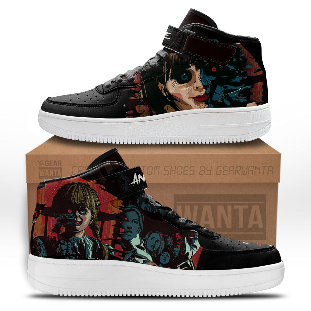 Annabelle Shoes Air Mid Custom Sneakers For Horror Fans-Gear Wanta