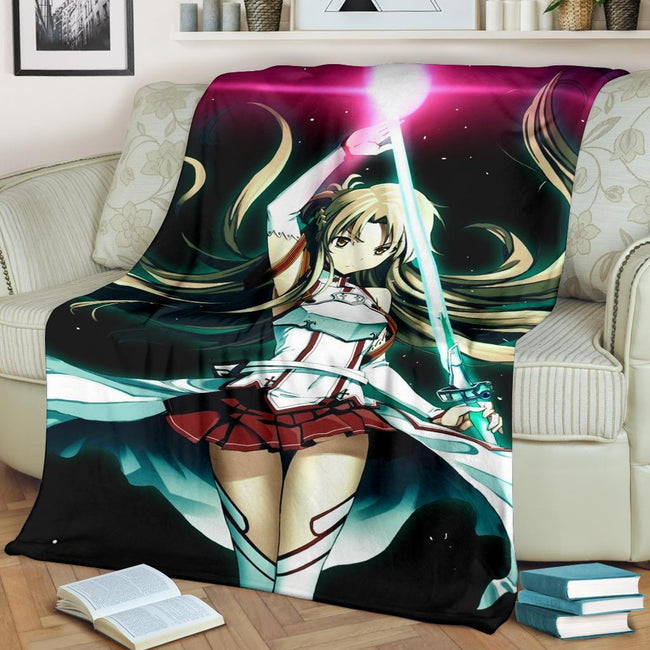 Asuna Fleece Blanket Custom Anime Sword Art Online Home Decoration-Gear Wanta