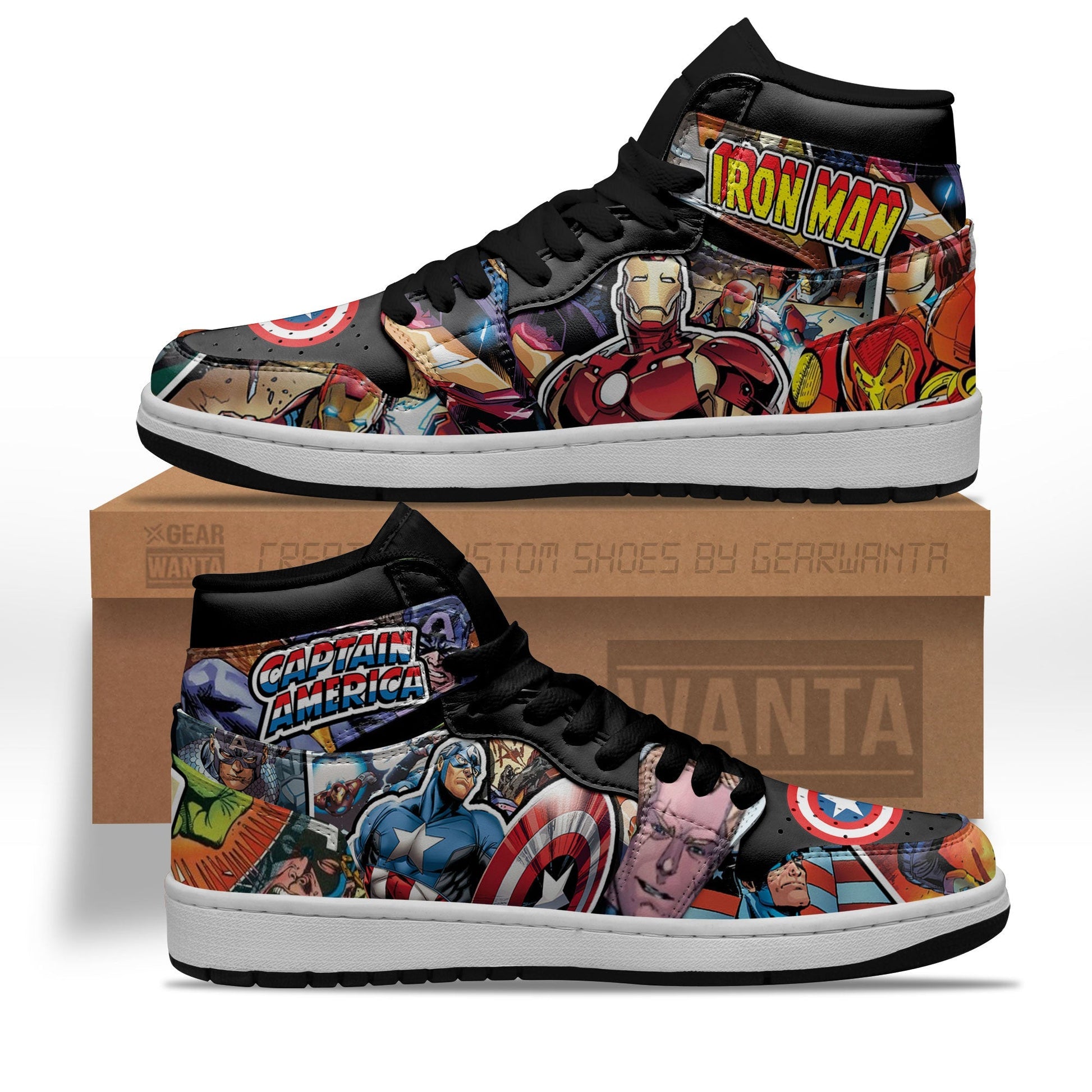 Avenger Ironman x Captain America Shoes Custom-Gear Wanta