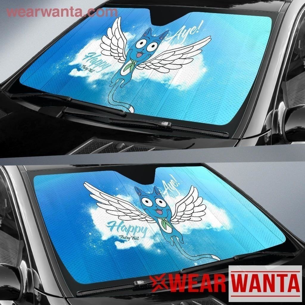 Aye Happy Cat Fairy Tail Car Sun Shade NH06-Gear Wanta