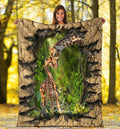 Baby And Mom Giraffe Fleece Blanket Gift Idea-Gear Wanta