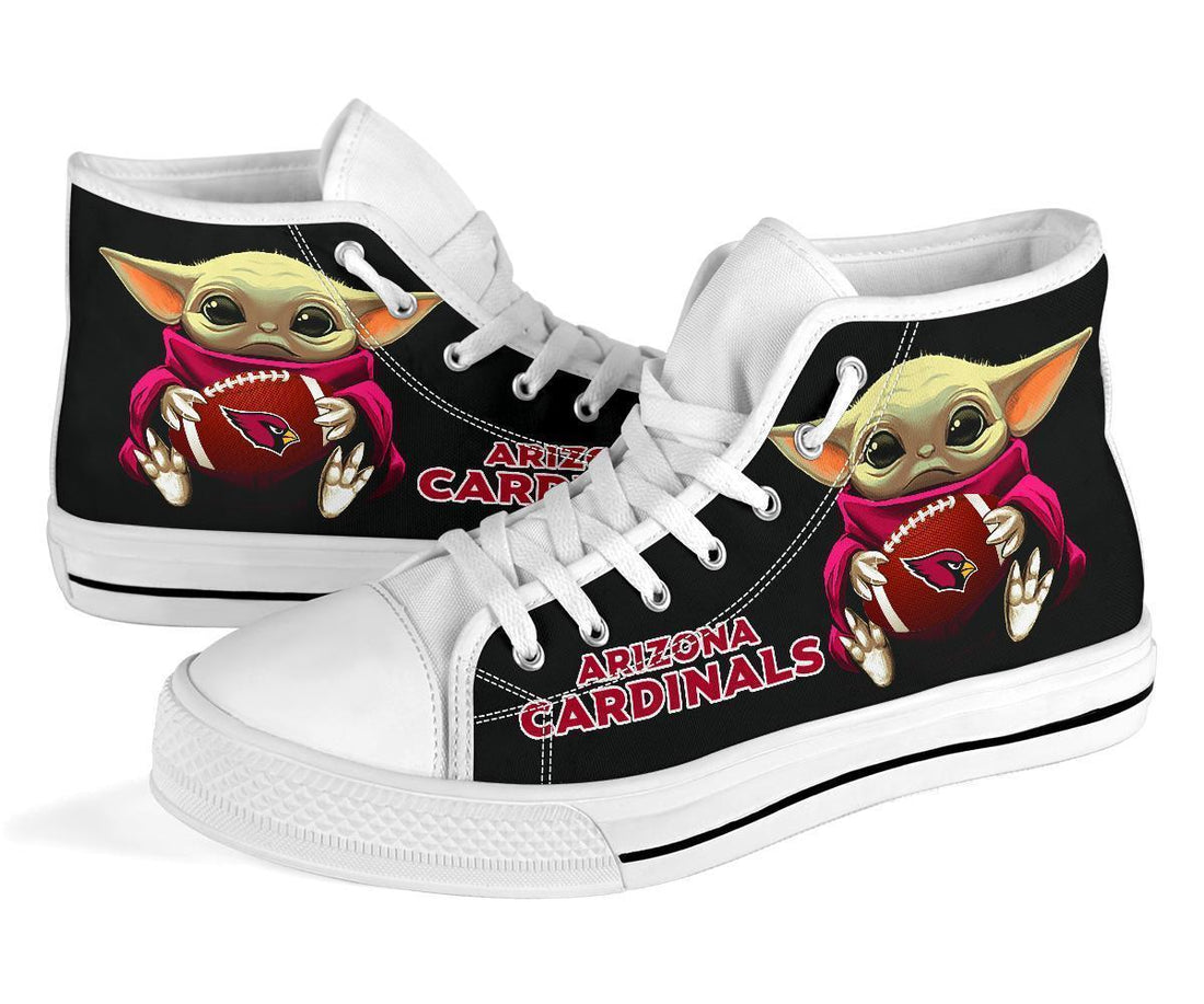 Baby Yoda Hug Cardinals High Top Shoes Custom-Gear Wanta