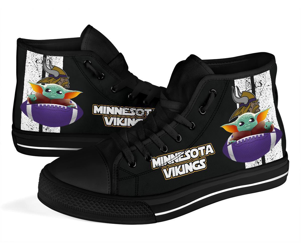 Baby Yoda Vikings High Top Shoes Custom Idea-Gear Wanta