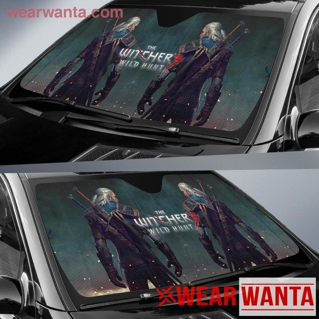 Back Geralt of Rivia The Witcher Wild Hunt Car Sun Shade-Gear Wanta