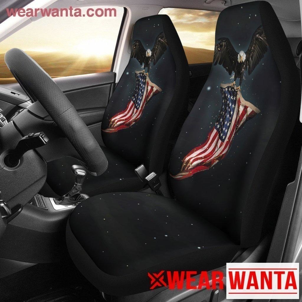 Bald Eagle US Flag Car Seat Covers Custom Patriotic Car Decoration-Gear Wanta