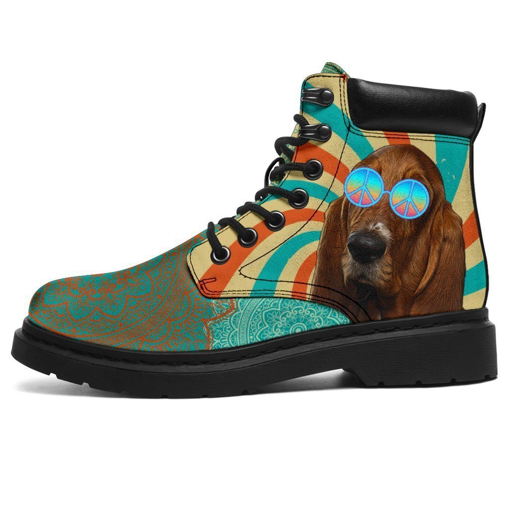 Basset Hound Boots Hippie Style Shoes Funny-Gear Wanta