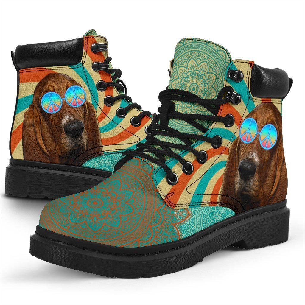 Basset Hound Boots Hippie Style Shoes Funny-Gear Wanta