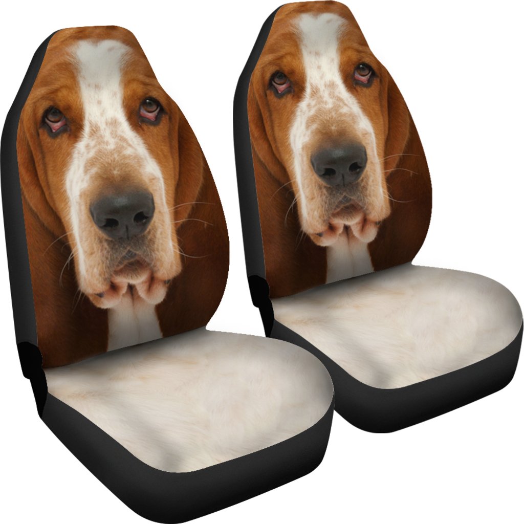 Basset Hound Car Seat Covers Funny Dog Face-Gear Wanta