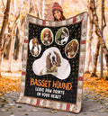 Basset Hound Leave Paw Prints On Your Heart Fleece Blanket-Gear Wanta