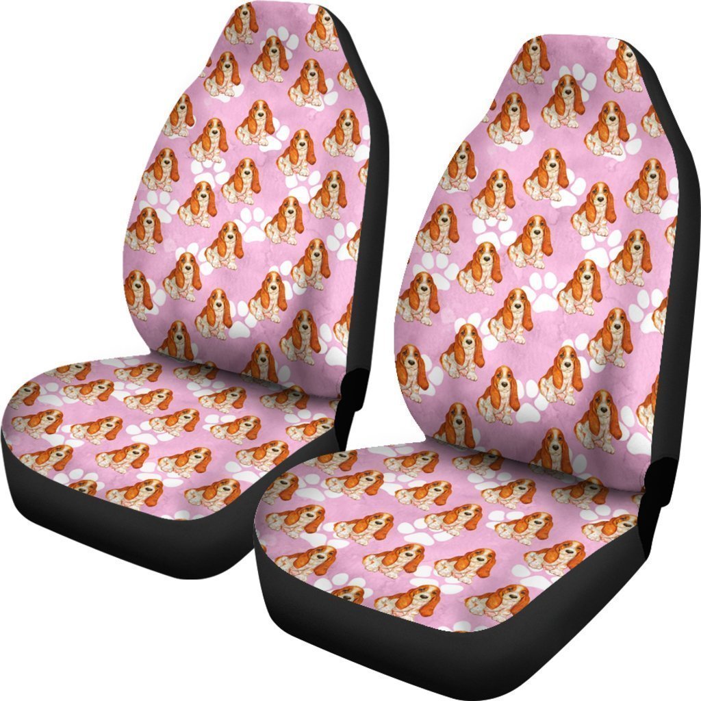 Basset Hound Pink Car Seat Covers-Gear Wanta