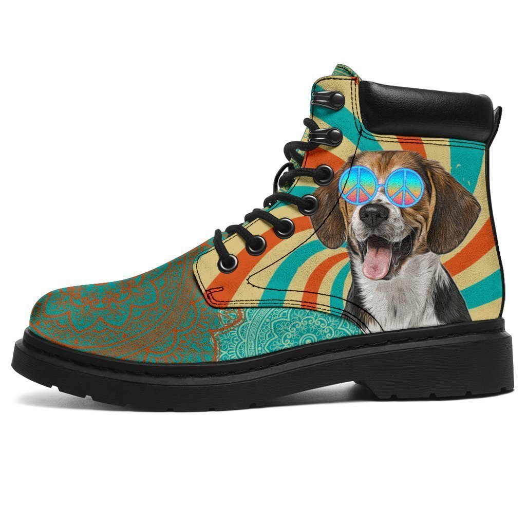 Beagle Dog Boots Funny Hippie Style Shoes-Gear Wanta