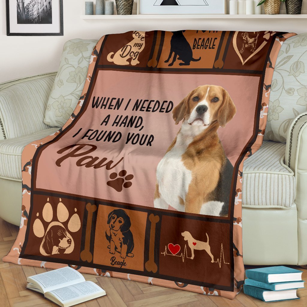 Beagle Dog Fleece Blanket I Found Your Paw-Gear Wanta