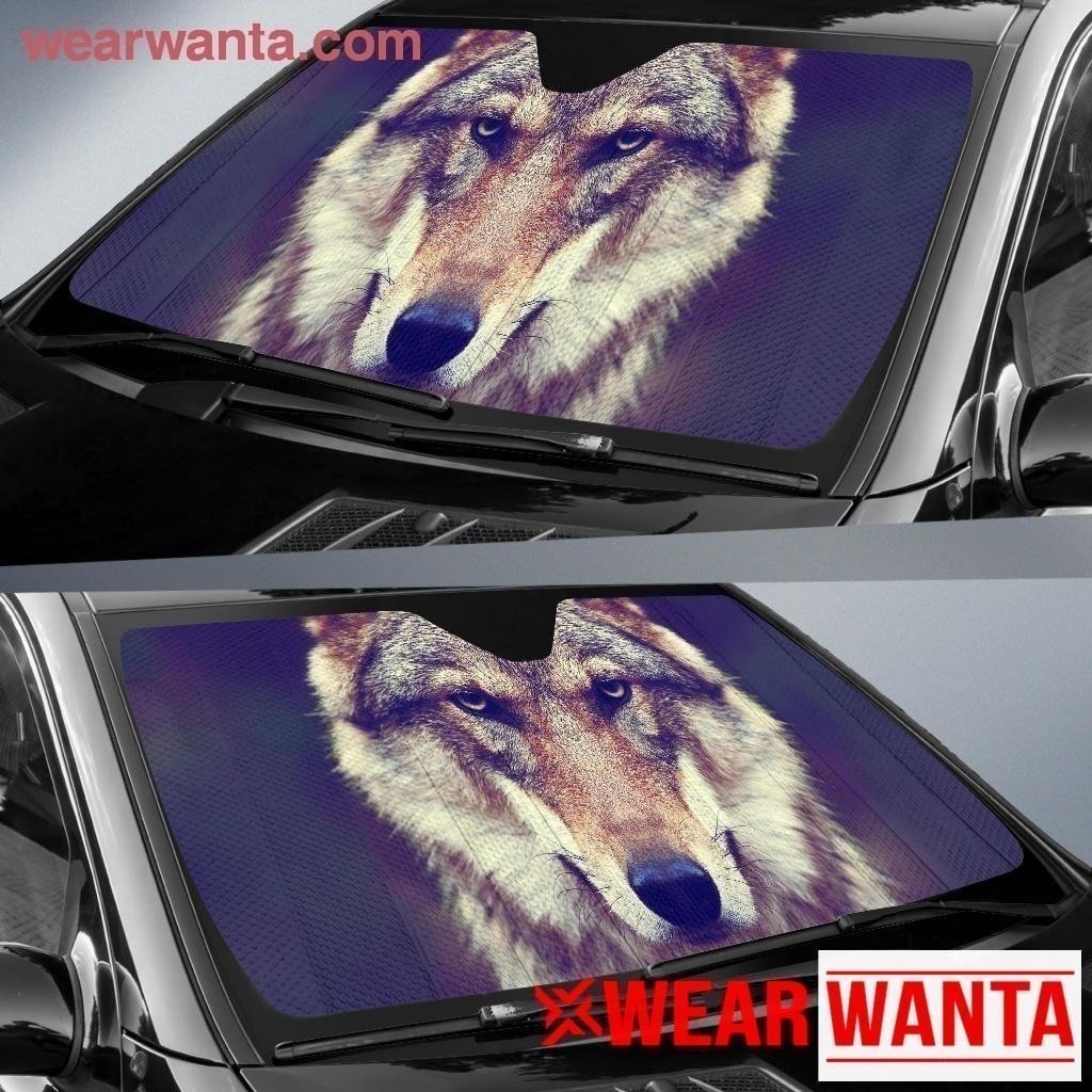 Beautiful Gray Wolf Car Sun Shade-Gear Wanta