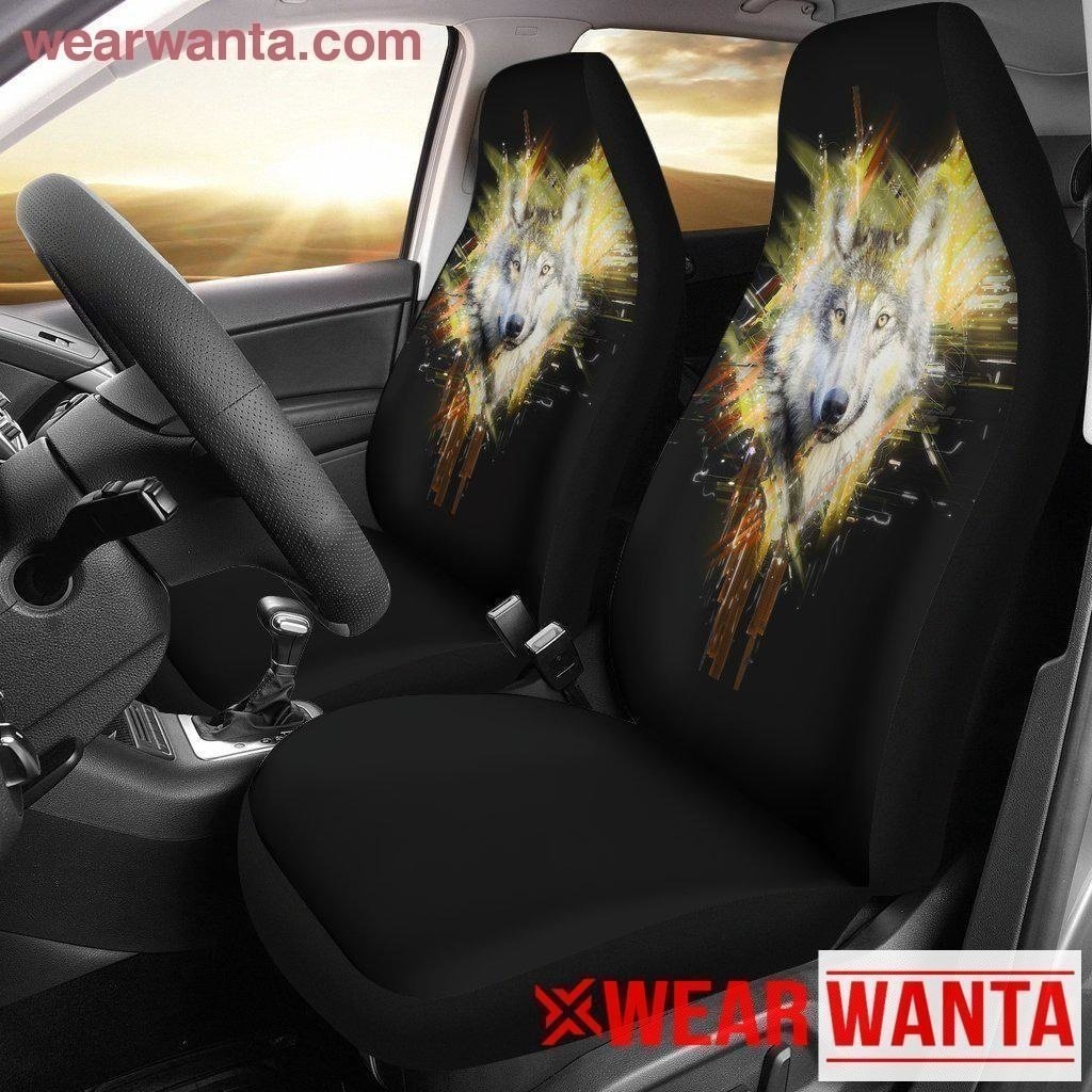 Beauty Wolf Car Seat Covers Custom Car Decoration For Wolf Lover-Gear Wanta