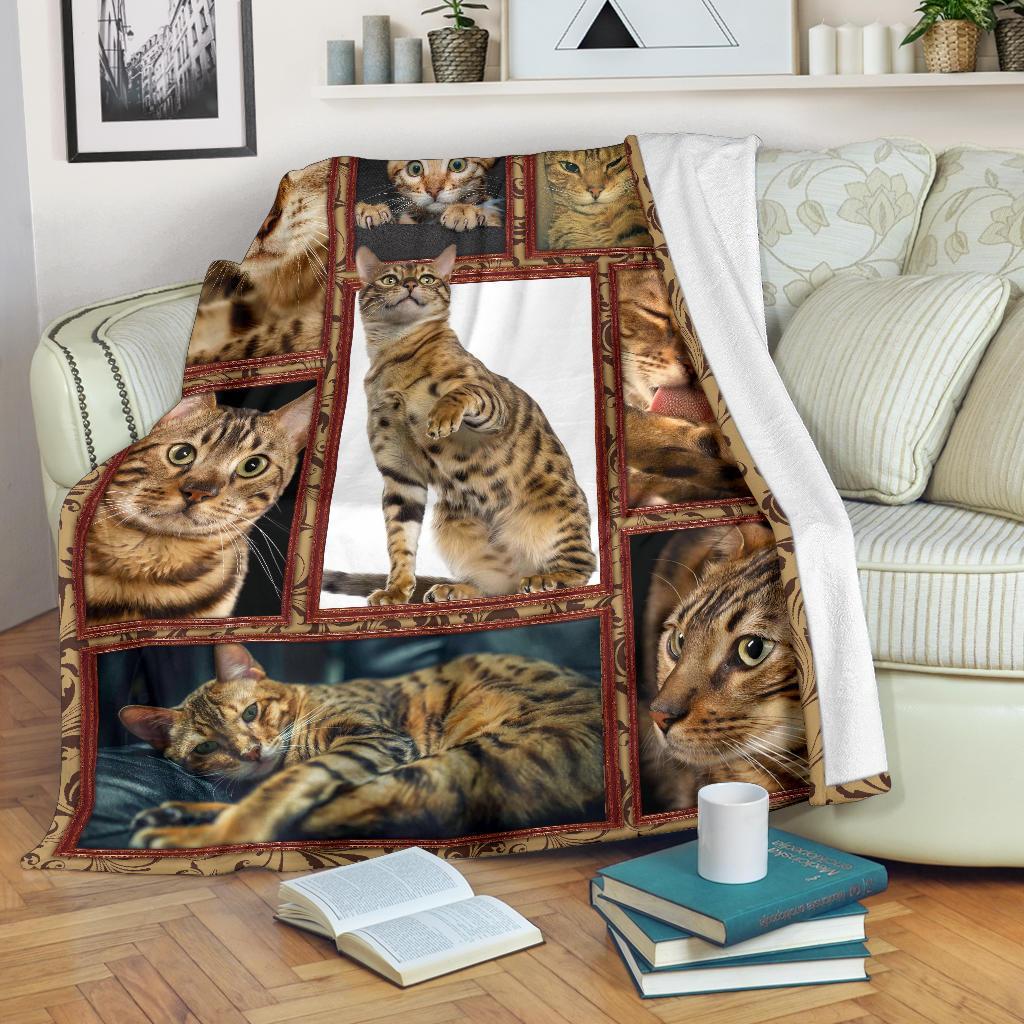 Bengal Cat Fleece Blanket Cat Lover Funny-Gear Wanta