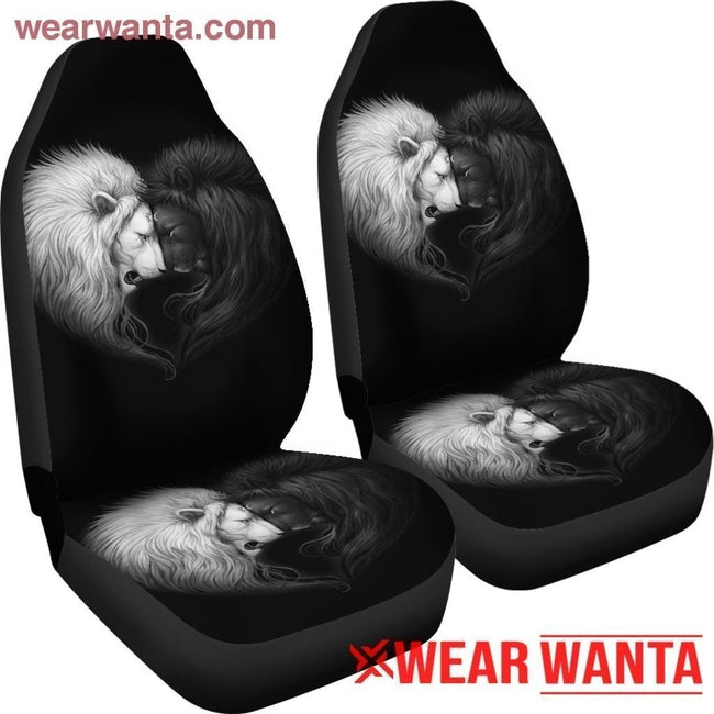 Black And White Lions Love Car Seat Covers NH08-Gear Wanta