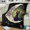 Black Cat Blanket Custom I Love You To The Moon And Back Home Decoration-Gear Wanta
