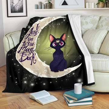 Black Cat Blanket Custom I Love You To The Moon And Back Home Decoration-Gear Wanta