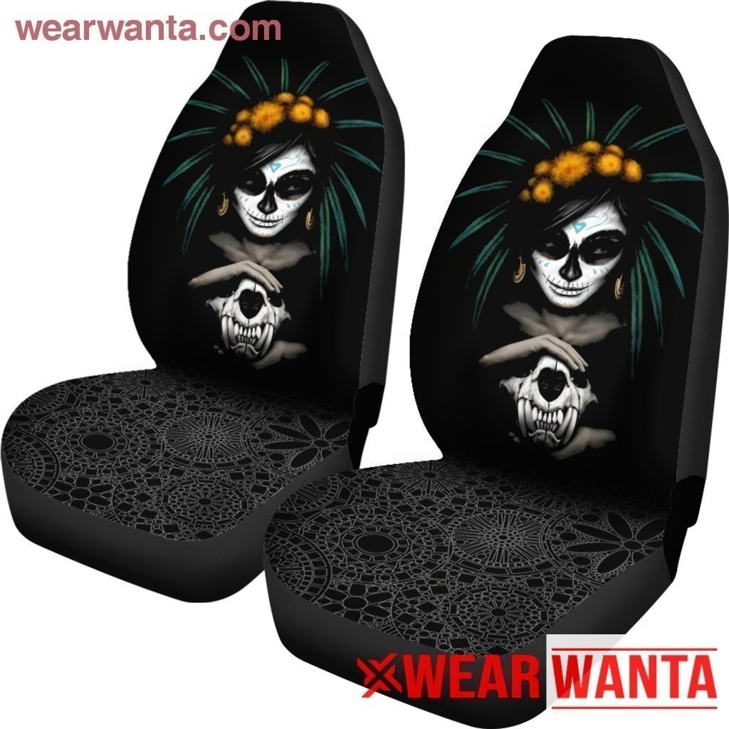 Black Sugar Skull Car Seat Covers LT03-Gear Wanta