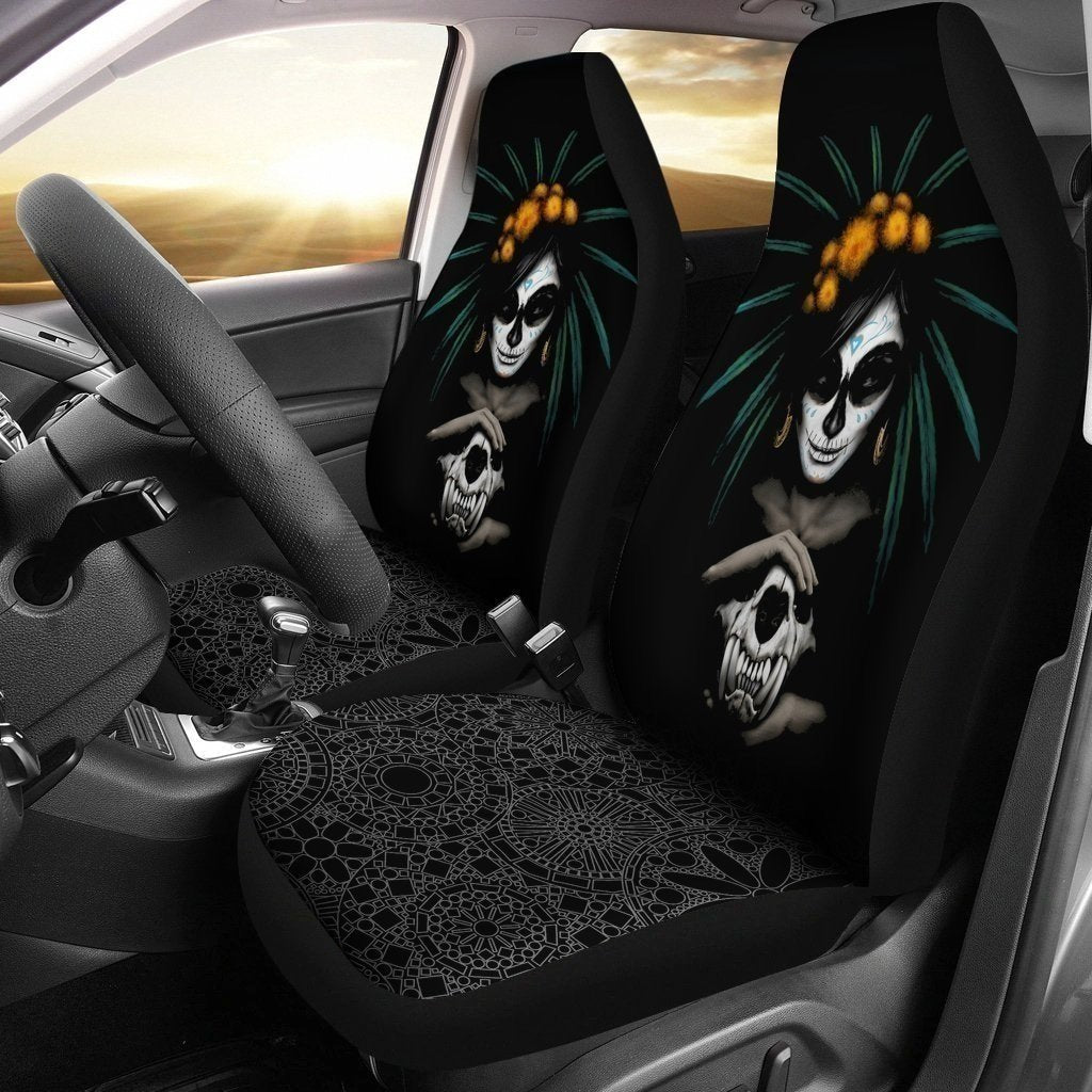 Black Sugar Skull Car Seat Covers LT03-Gear Wanta
