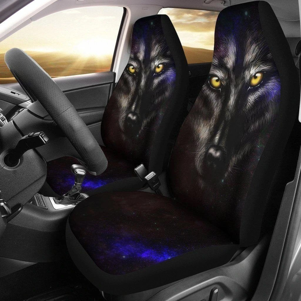 Black Wolf Car Seat Covers Custom Car Decoration Accessories-Gear Wanta