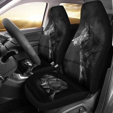 Black Wolf Car Seat Covers-Gear Wanta