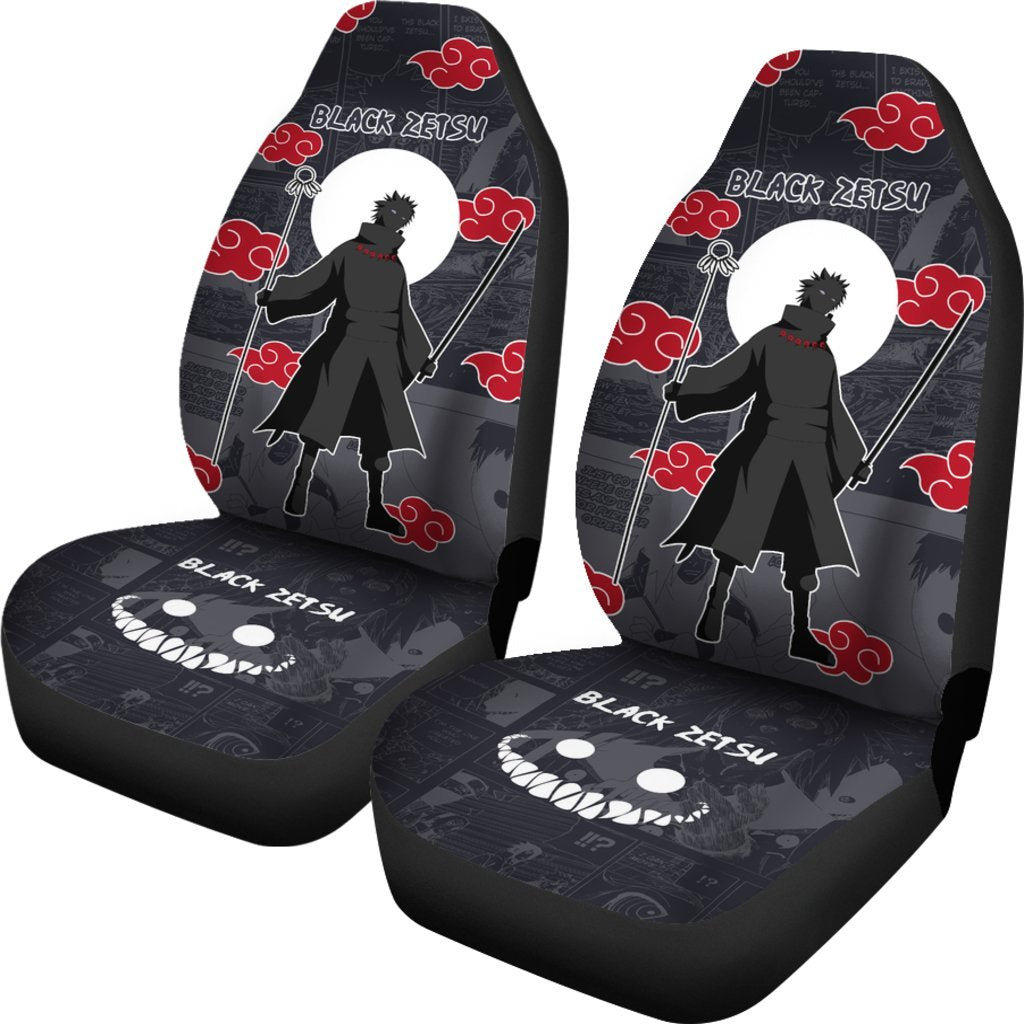 Black Zetsu NRT Akatsuki Members Car Seat Covers Custom Anime Car Accessories-Gear Wanta