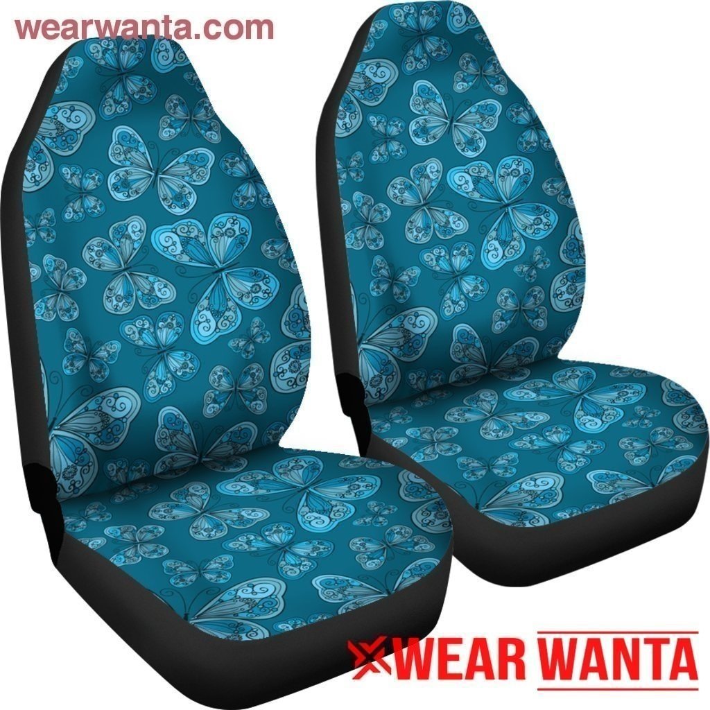Blue Butterfly Floral Pattern Butterfly Car Seat Covers LT04-Gear Wanta