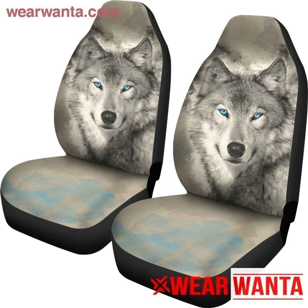 Blue Eye Wolf Car Seat Covers Gift For Wolf Lover-Gear Wanta