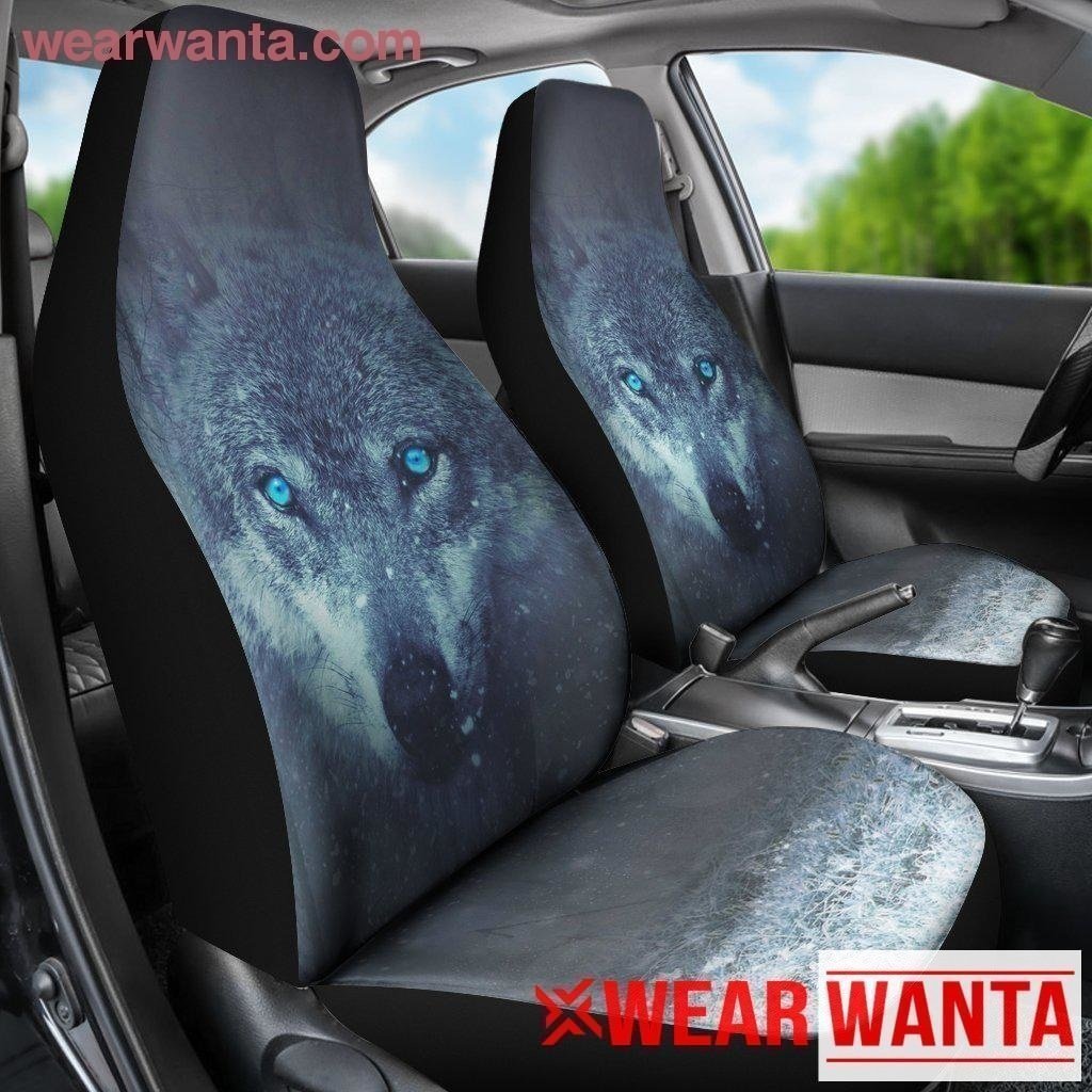 Blue Eyes Wolf Car Seat Covers Custom Car Decoration Accessories-Gear Wanta
