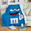 Blue M&M Fleece Blanket Custom Bed Home Decoration-Gear Wanta
