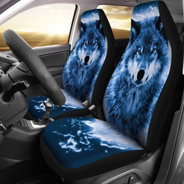 Blue Wolf Car Seat Covers Custom Car Decoration Accessories-Gear Wanta