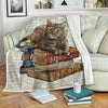Book And Cat Lover Fleece Blanket For Cat Lover-Gear Wanta
