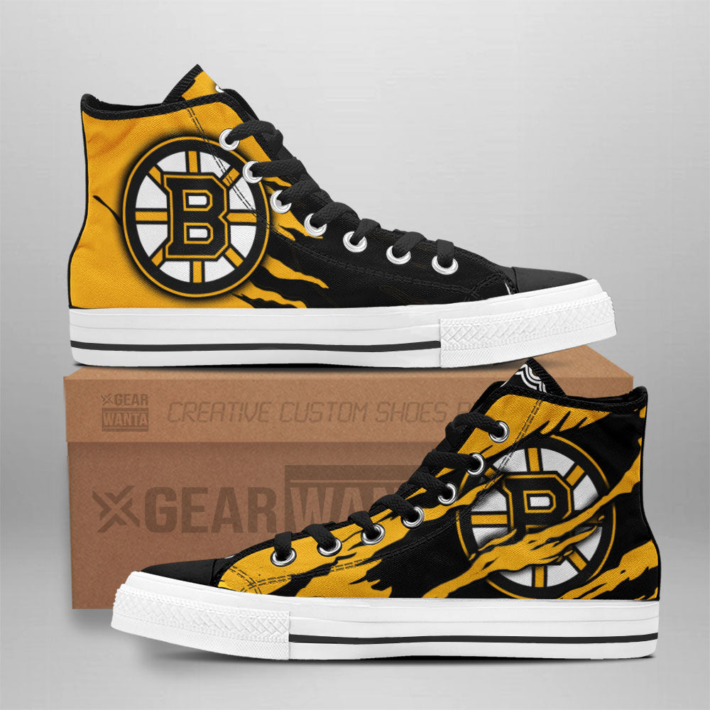 Boston Bruins High Top Shoes Custom For Fans-Gear Wanta