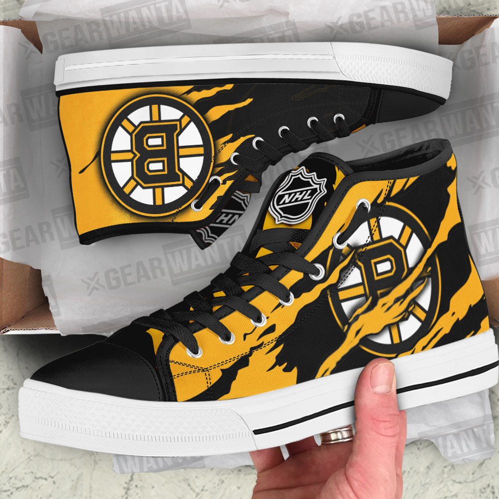 Boston Bruins High Top Shoes Custom For Fans-Gear Wanta