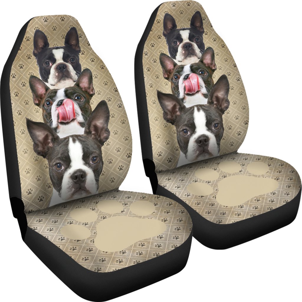 Boston Terrier Dog Car Seat Covers Funny Idea Decor Car-Gear Wanta