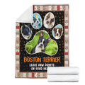 Boston Terrier Leave Paw Prints On Your Heart Fleece Blanket-Gear Wanta